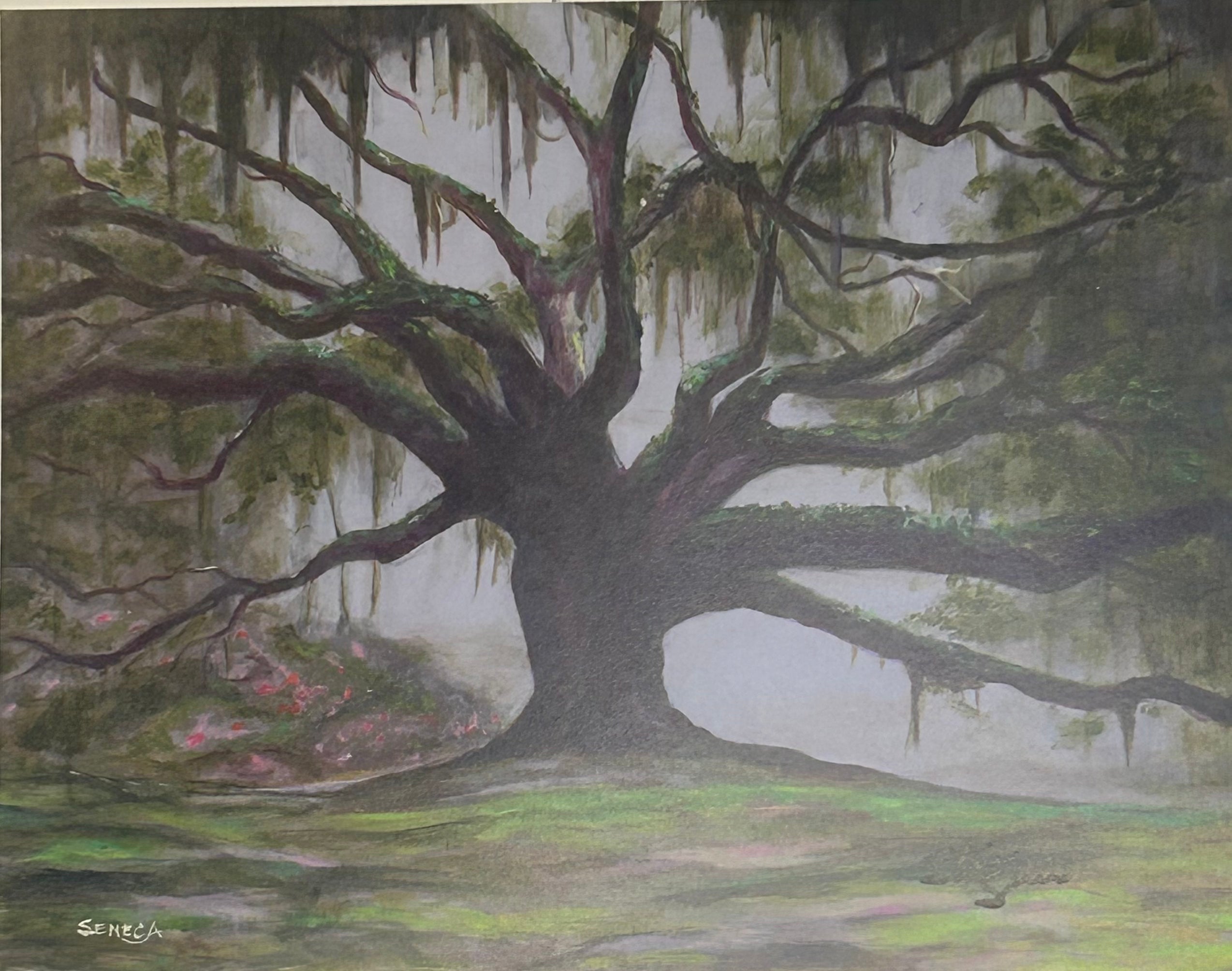 Live Oak tree with azaleas